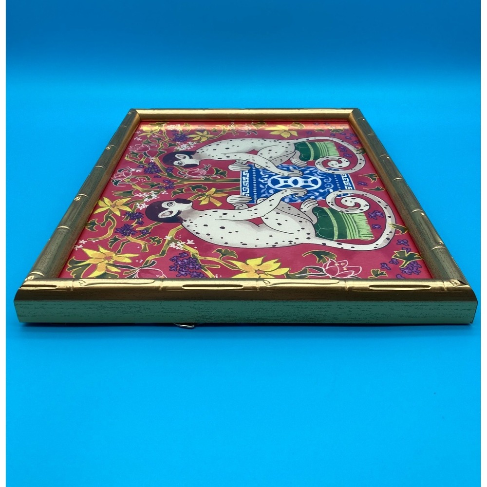 Sapna Shah Chinoiserie Monkey Art Print in Gold Faux Bamboo Frame - Picture 5 of 9